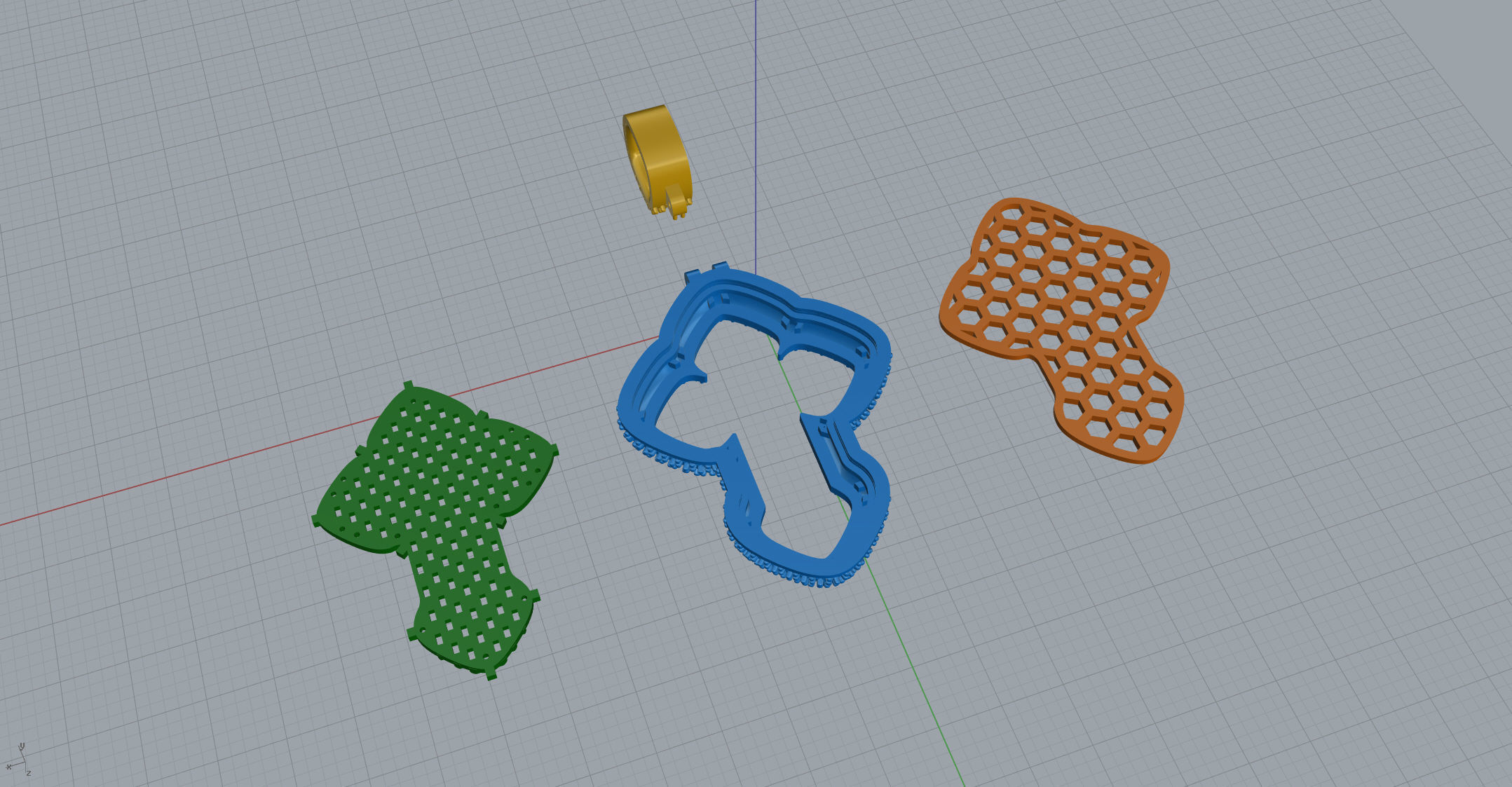 Cross Pendant Baguetes Style 1 3D print model_16