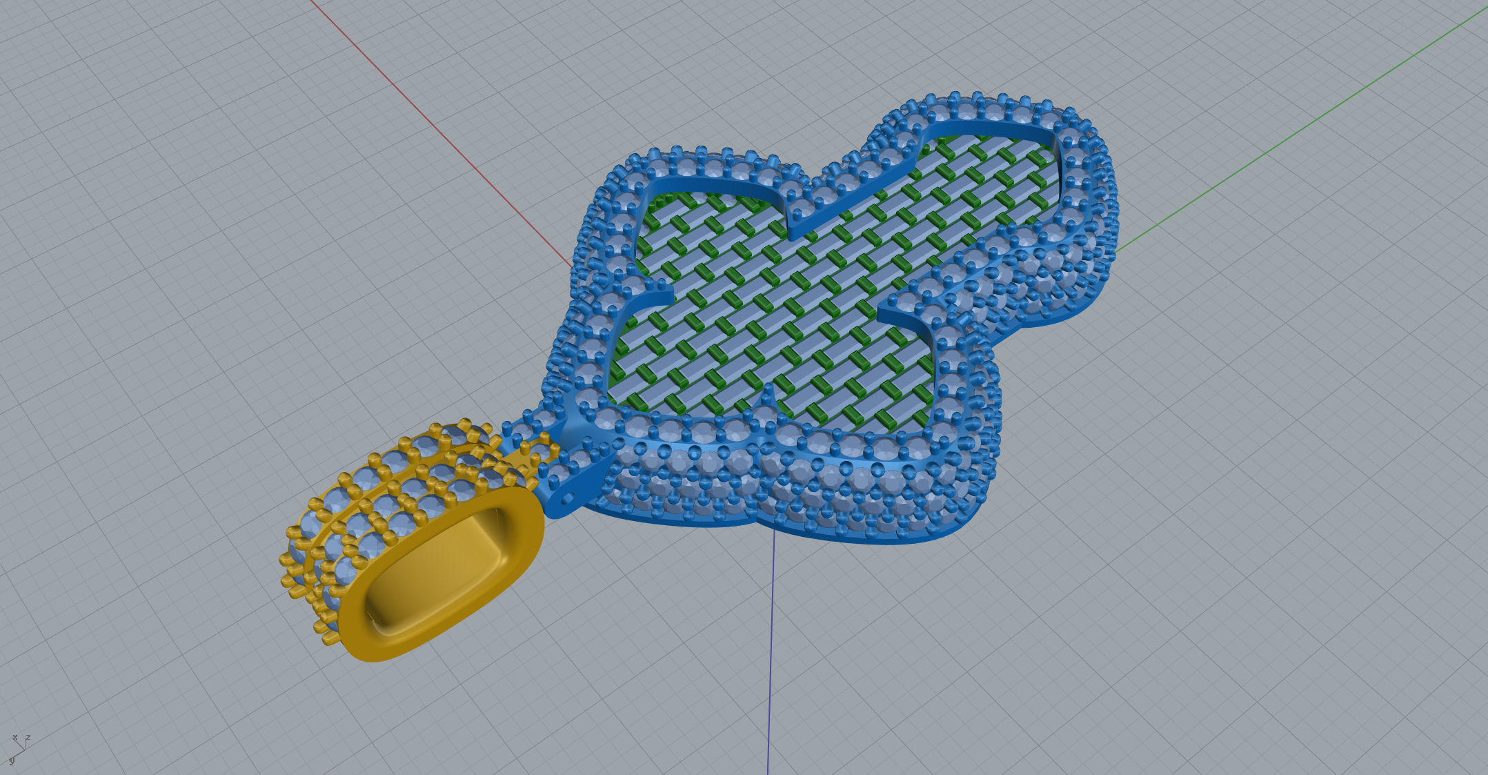 Cross Pendant Baguetes Style 1 3D print model_9