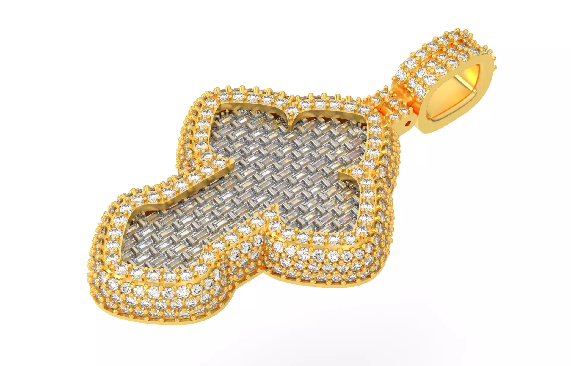 Cross Pendant Baguetes Style 1 3D print model_0