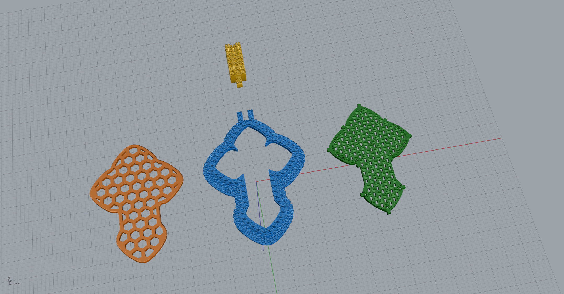 Cross Pendant Baguetes Style 1 3D print model_15