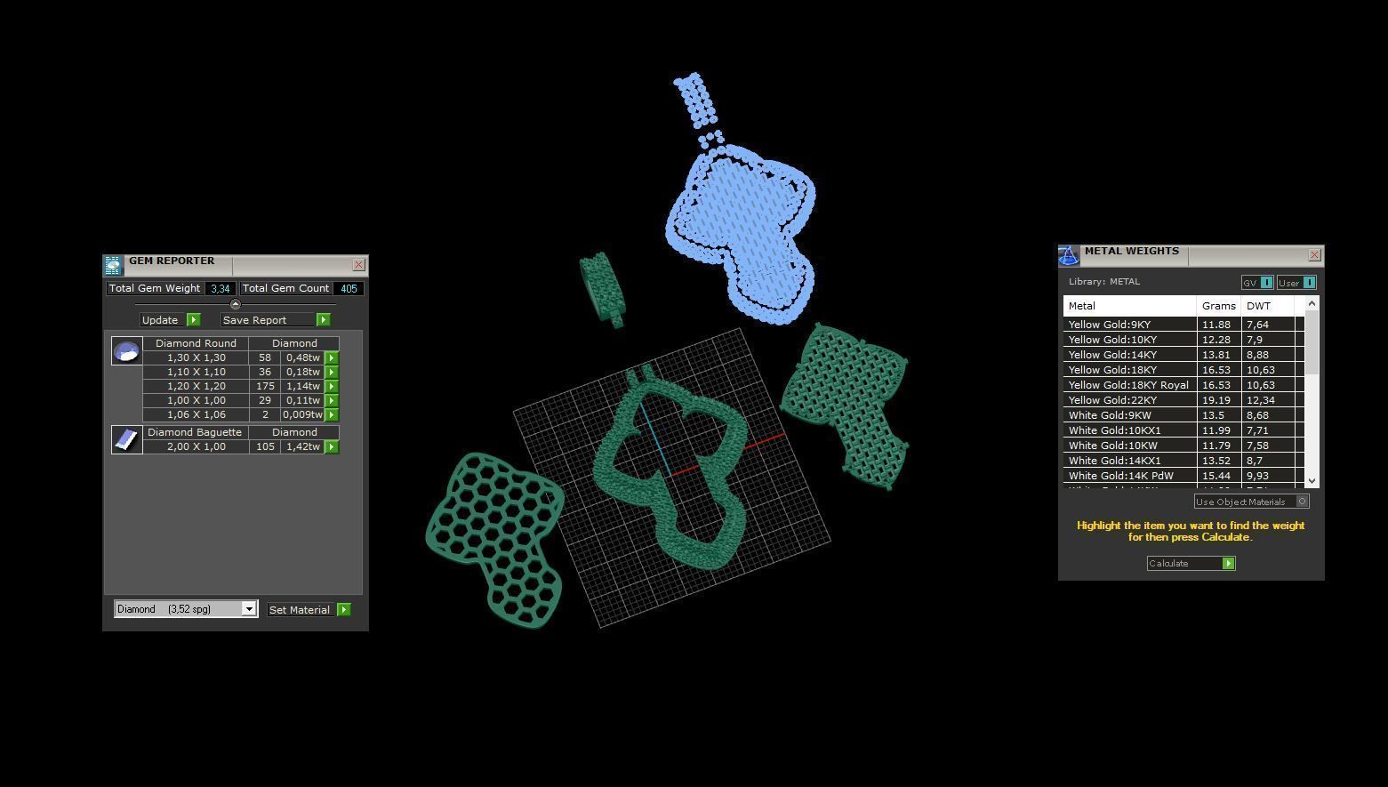 Cross Pendant Baguetes Style 1 3D print model_7