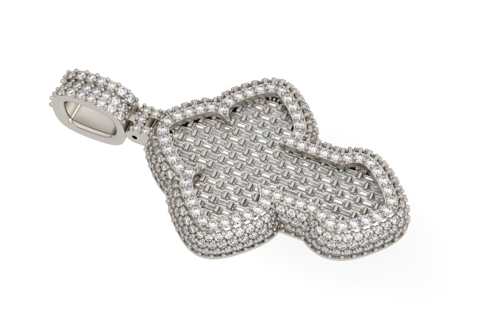 Cross Pendant Baguetes Style 1 3D print model_3