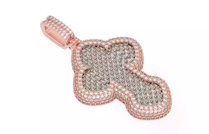 Cross Pendant Baguetes Style 2