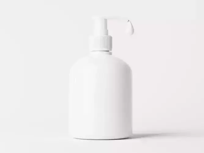 Cosmetic Pump Bottle with Liquid Splash Low-poly 3D model