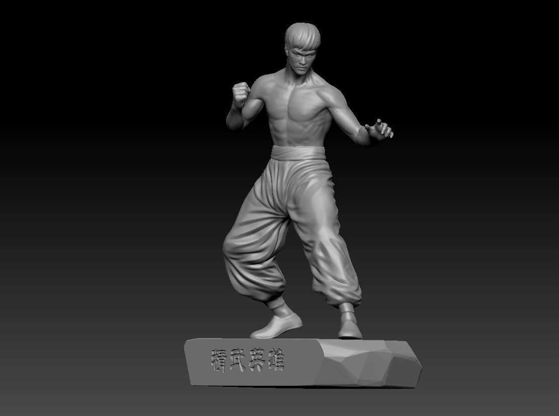 The 3 d model jingwuyangxiong hero Bruce lee Chinese kungfu 3D print model_3