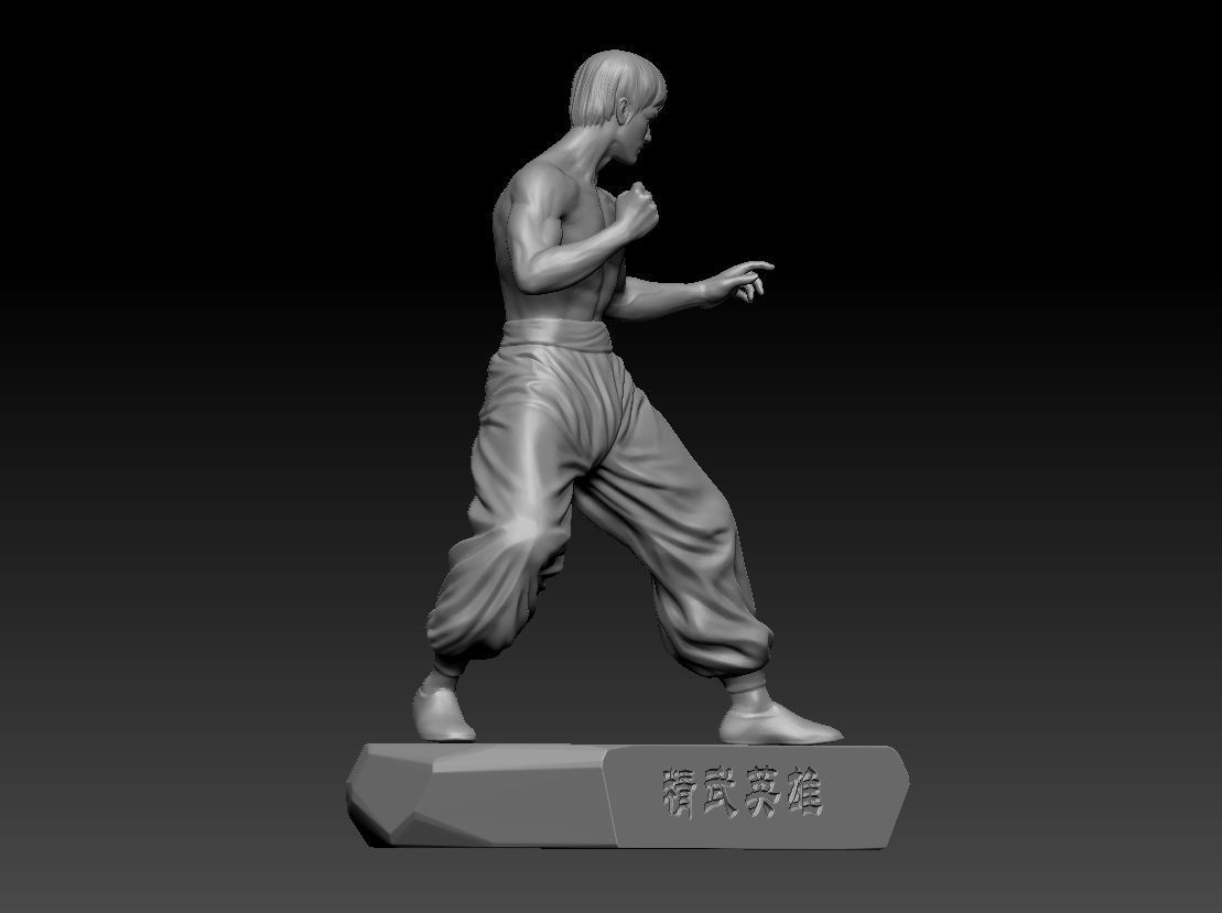 The 3 d model jingwuyangxiong hero Bruce lee Chinese kungfu 3D print model_2