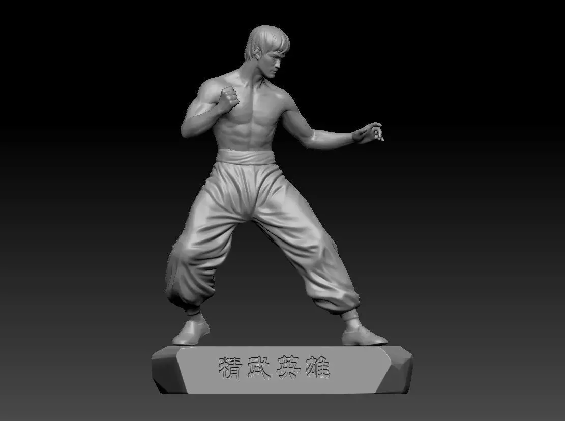 The 3 d model jingwuyangxiong hero Bruce lee Chinese kungfu 3D print model_0
