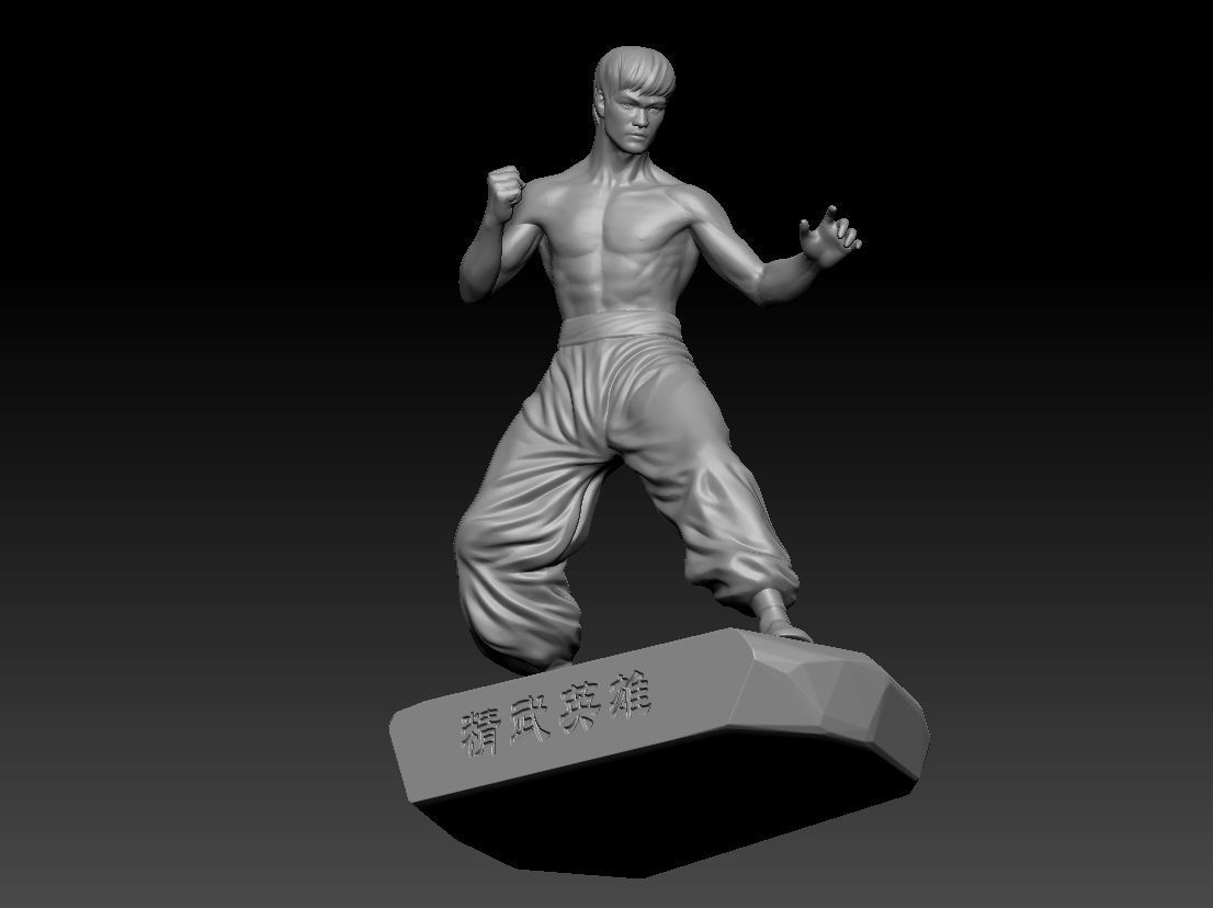 The 3 d model jingwuyangxiong hero Bruce lee Chinese kungfu 3D print model_4