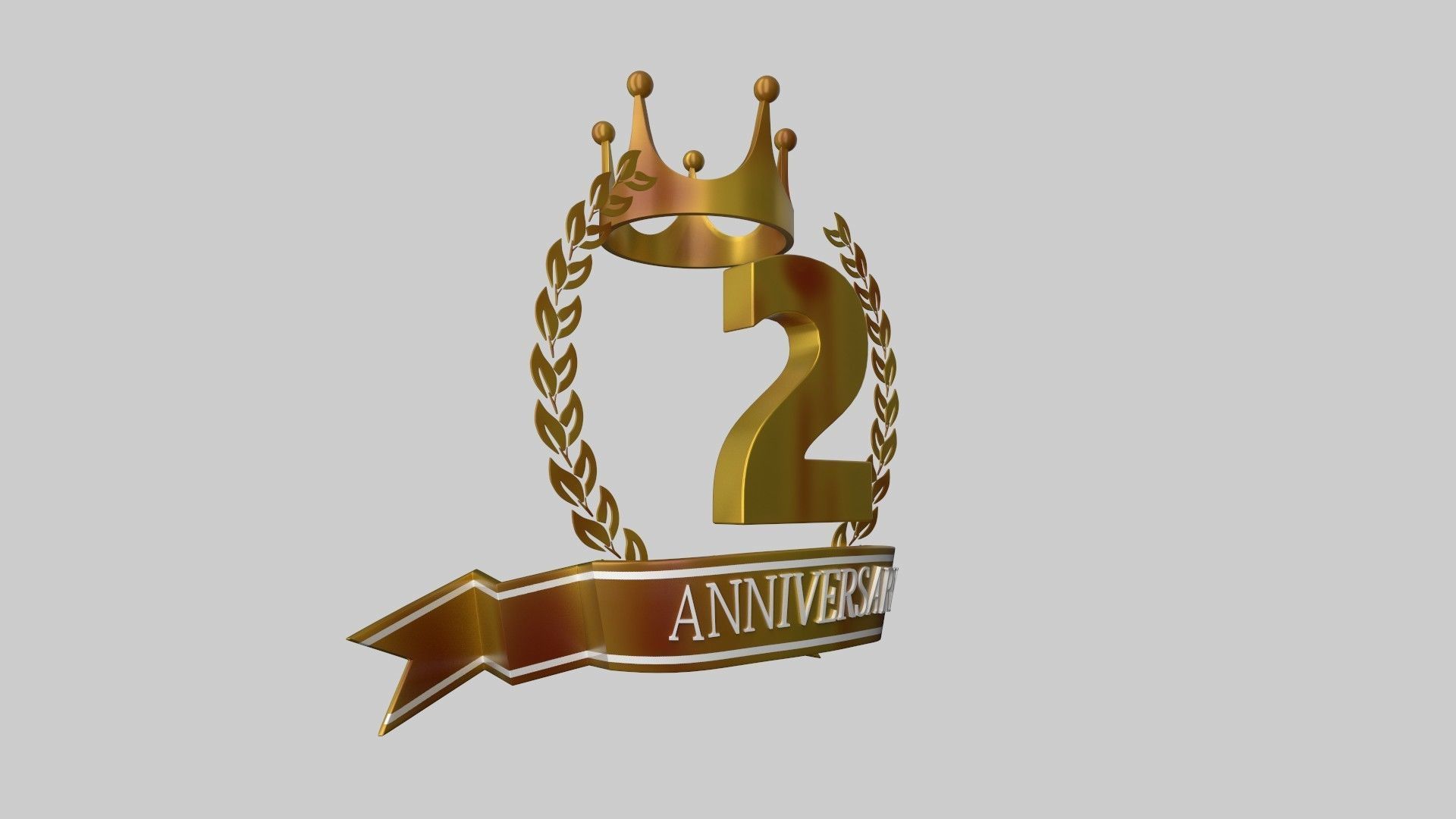 Game Anniversary logo Prop 3D model_2