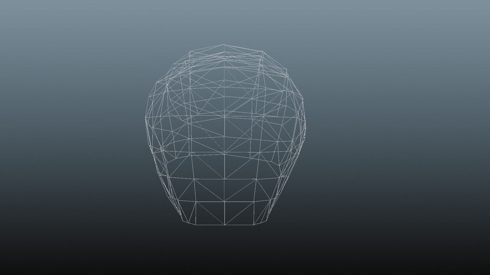 Female hair low poly 3 color model Low-poly 3D model_11