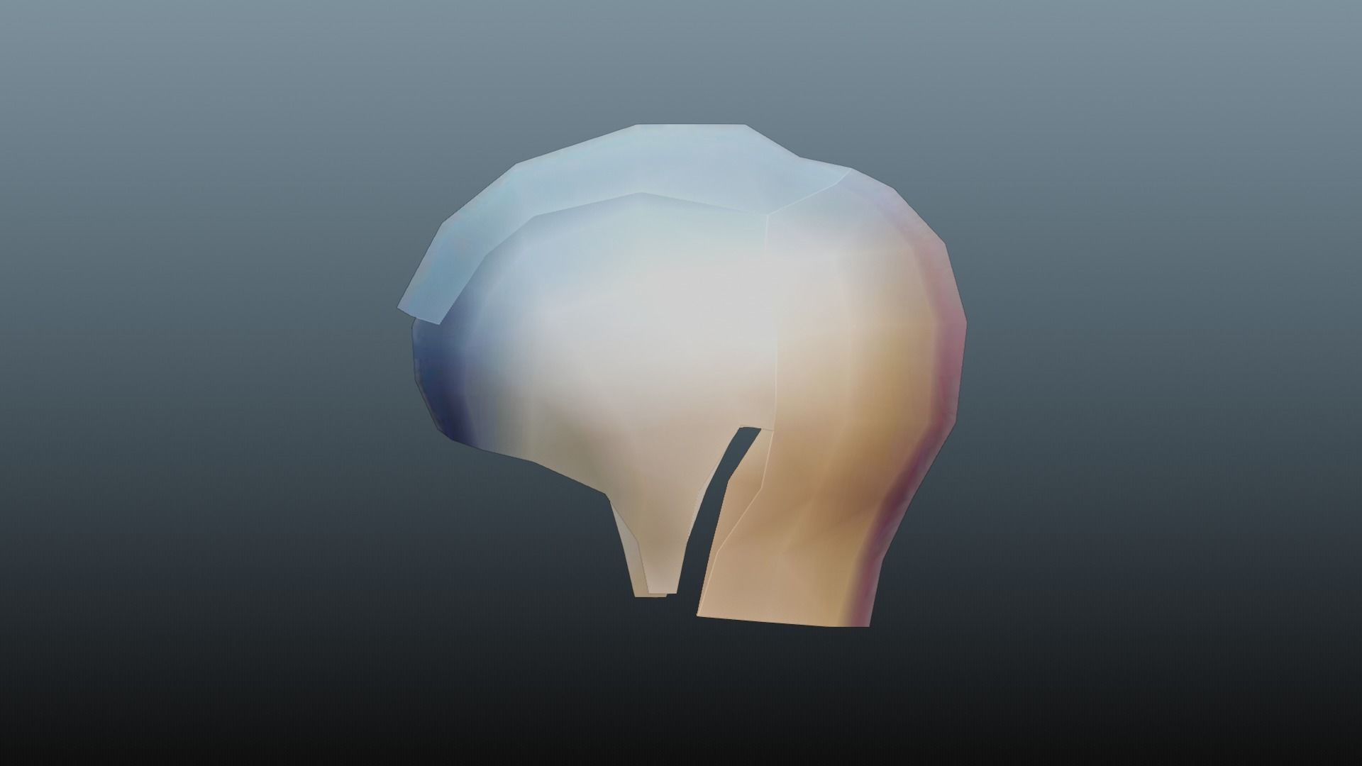 Female hair low poly 3 color model Low-poly 3D model_25