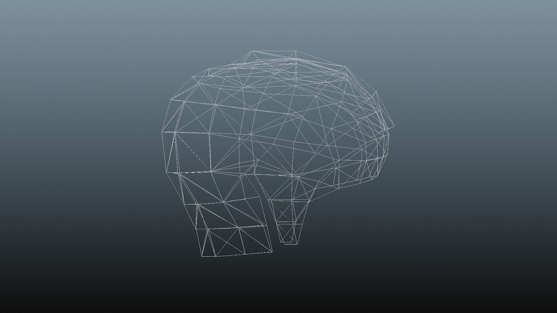 Female hair low poly 3 color model Low-poly 3D model_13