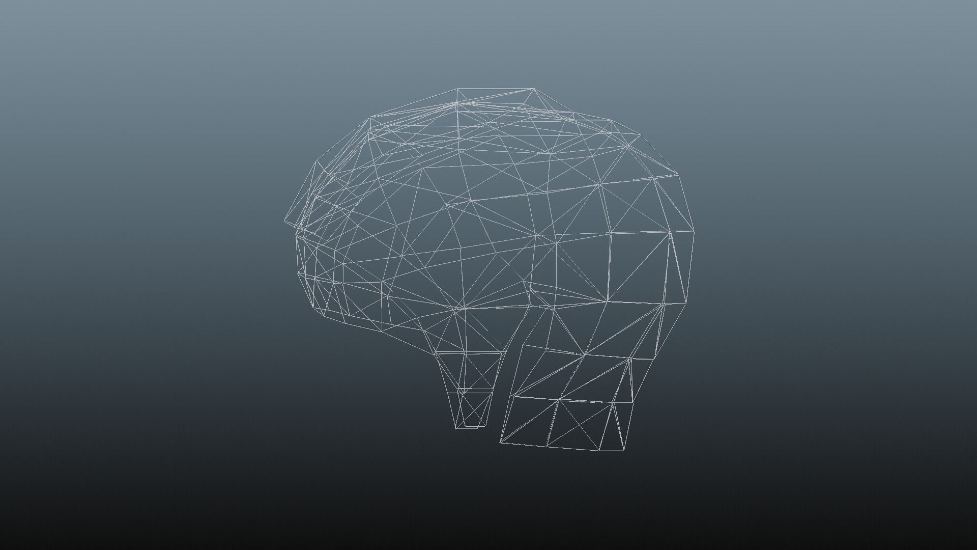 Female hair low poly 3 color model Low-poly 3D model_12