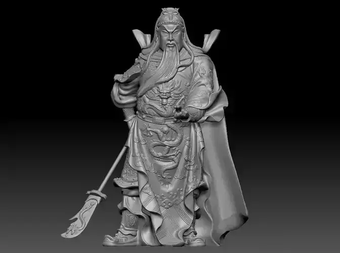 Three-dimensional model of China wu mammon guan gong
