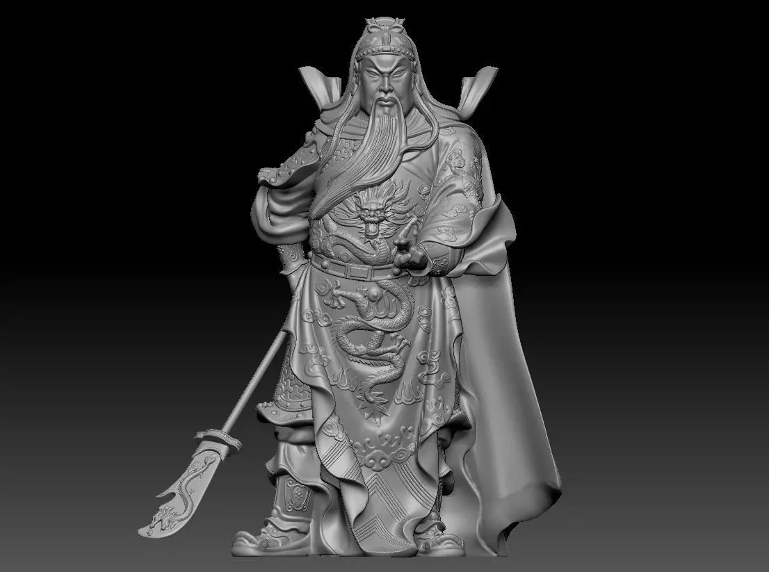 Three-dimensional model of China wu mammon guan gong 3D print model_0