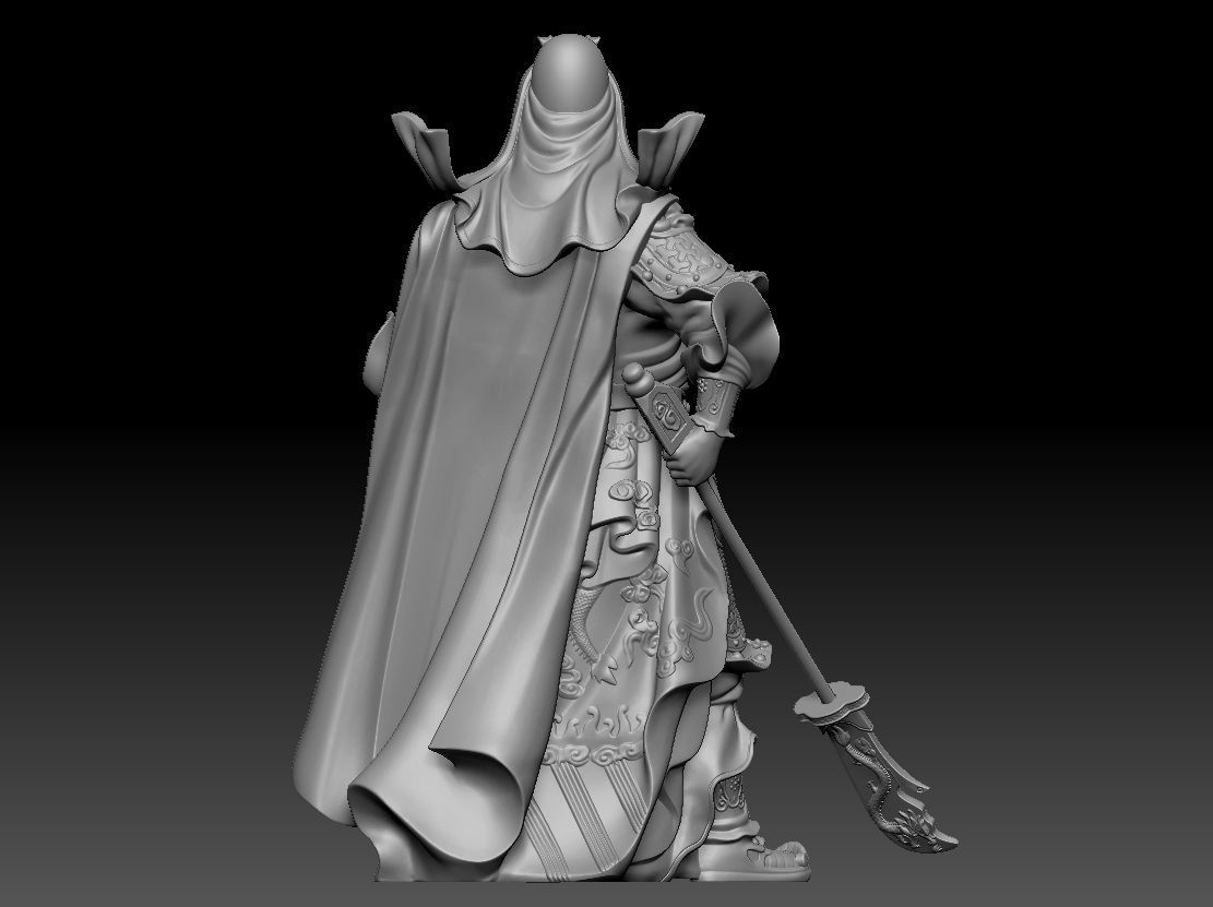 Three-dimensional model of China wu mammon guan gong 3D print model_1