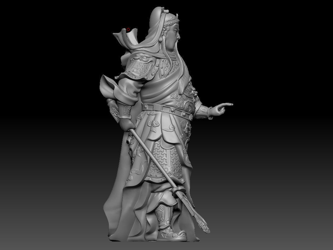 Three-dimensional model of China wu mammon guan gong 3D print model_2