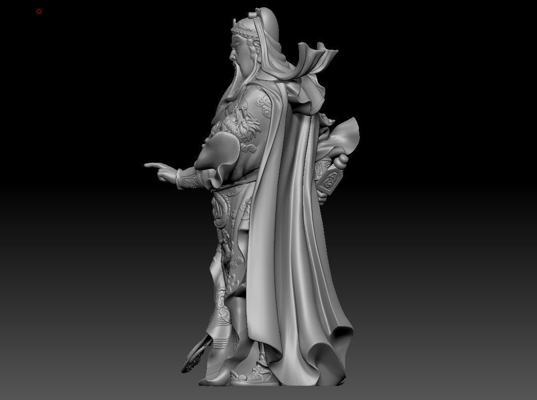 Three-dimensional model of China wu mammon guan gong 3D print model_3