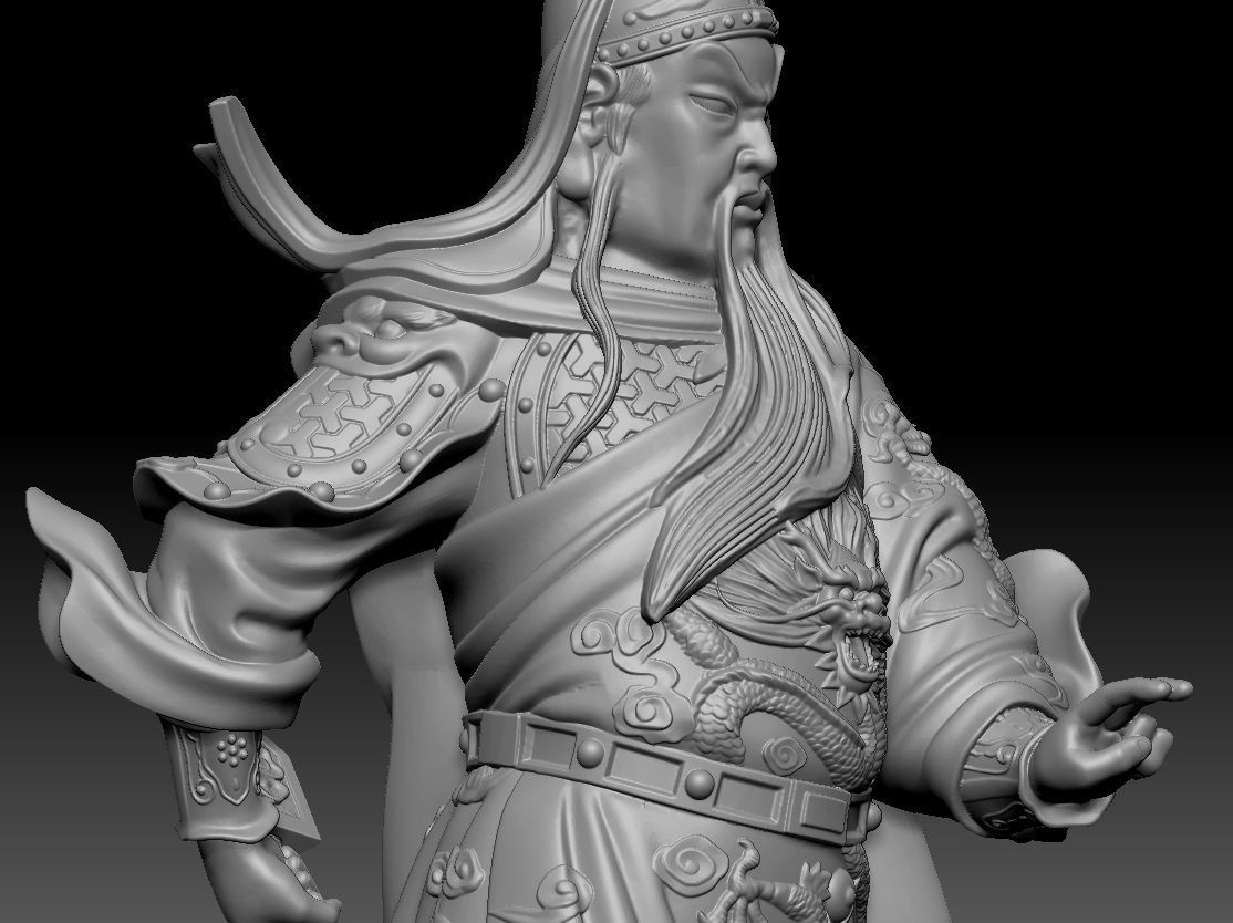Three-dimensional model of China wu mammon guan gong 3D print model_4