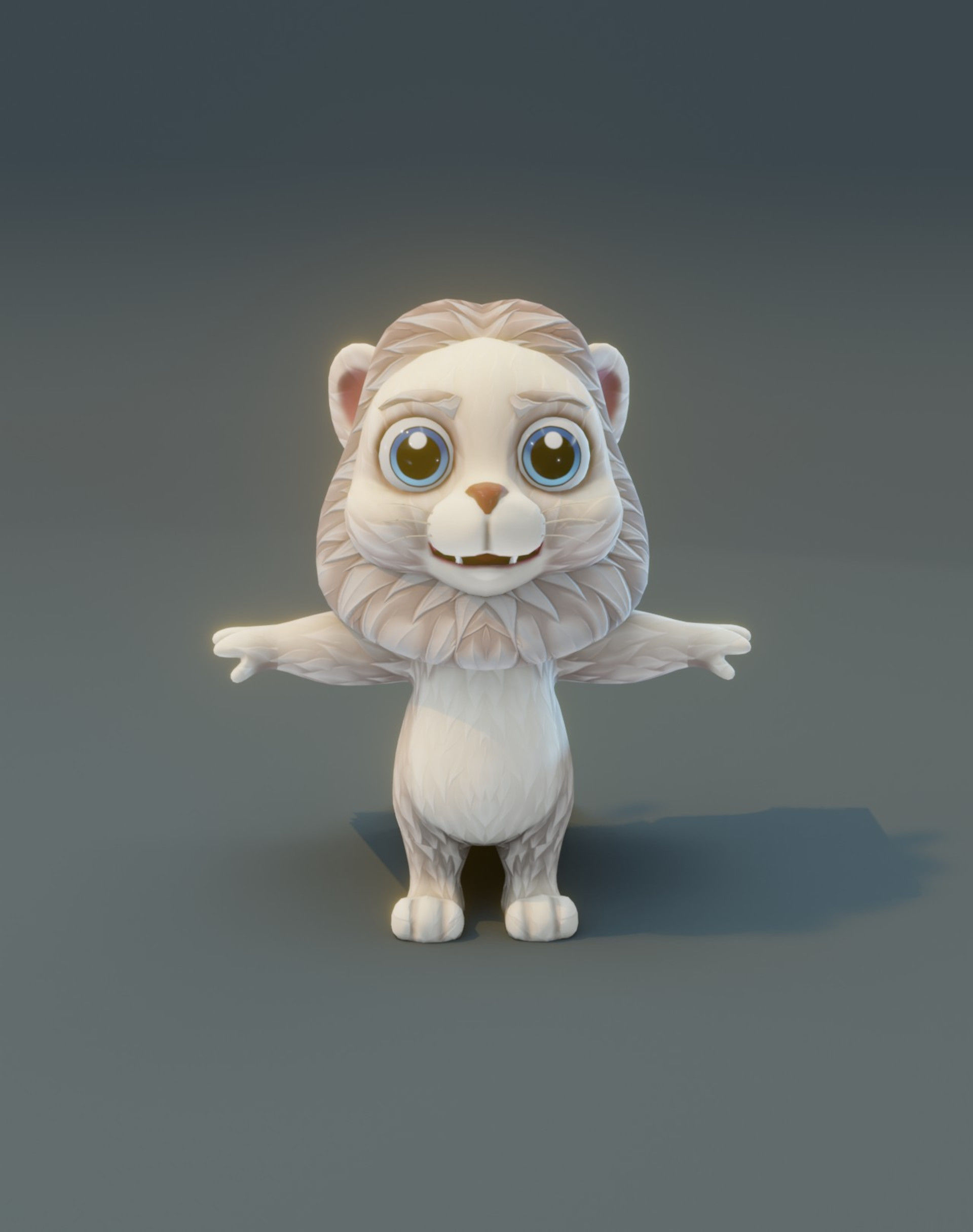 Snowy Owl White Lion White Tiger White Wolf 3D Models Pack Low-poly 3D model_14