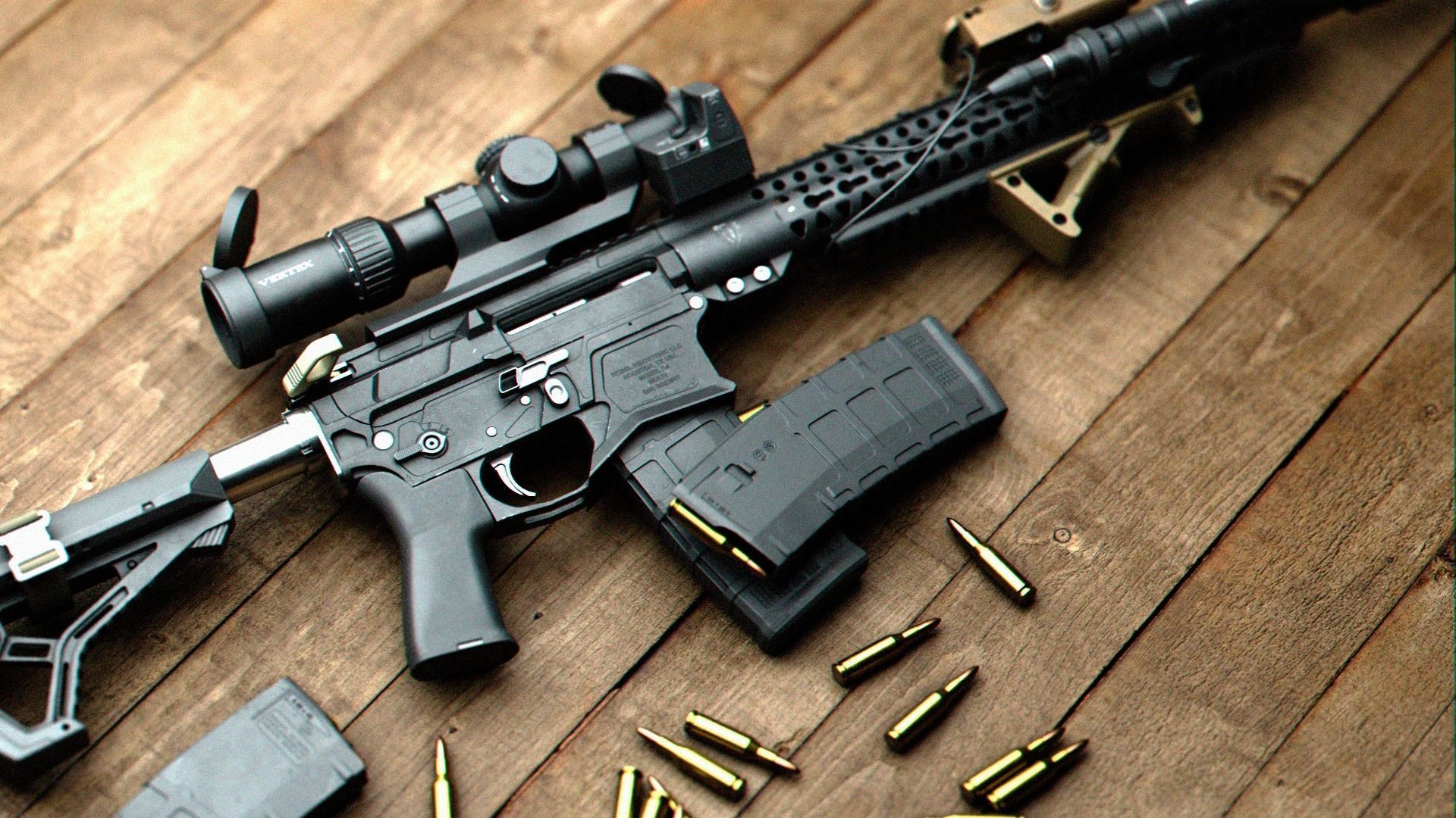 Custom Modular Assault Rifle AR-15  Low-poly 3D model_9