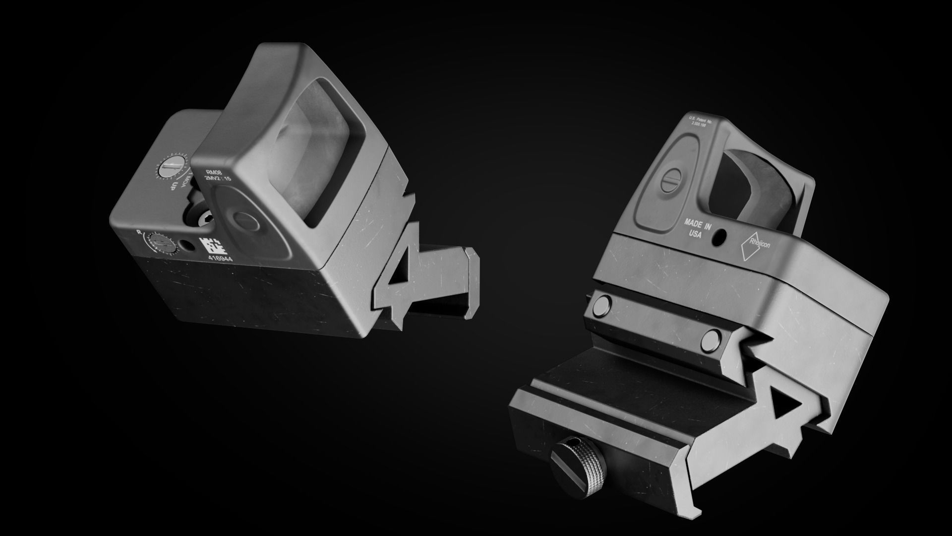 Custom Modular Assault Rifle AR-15  Low-poly 3D model_21