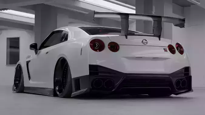 Hybrid White Parking Lot 3D Blend File  3D model