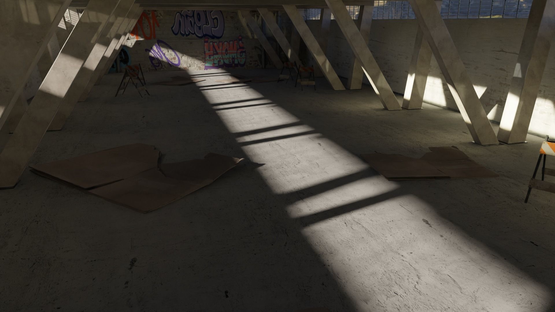 Realistic Under Bridge Scene Blend File and FBX 3D model_2