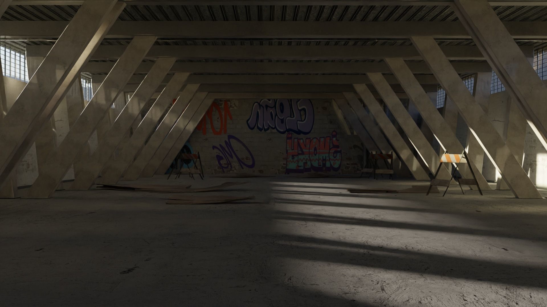 Realistic Under Bridge Scene Blend File and FBX 3D model_3