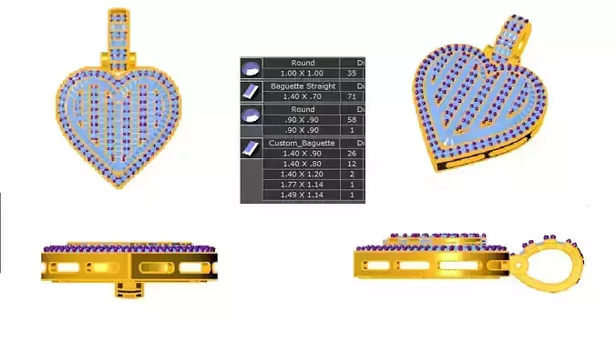 HEART HIP-HOP PENDANT