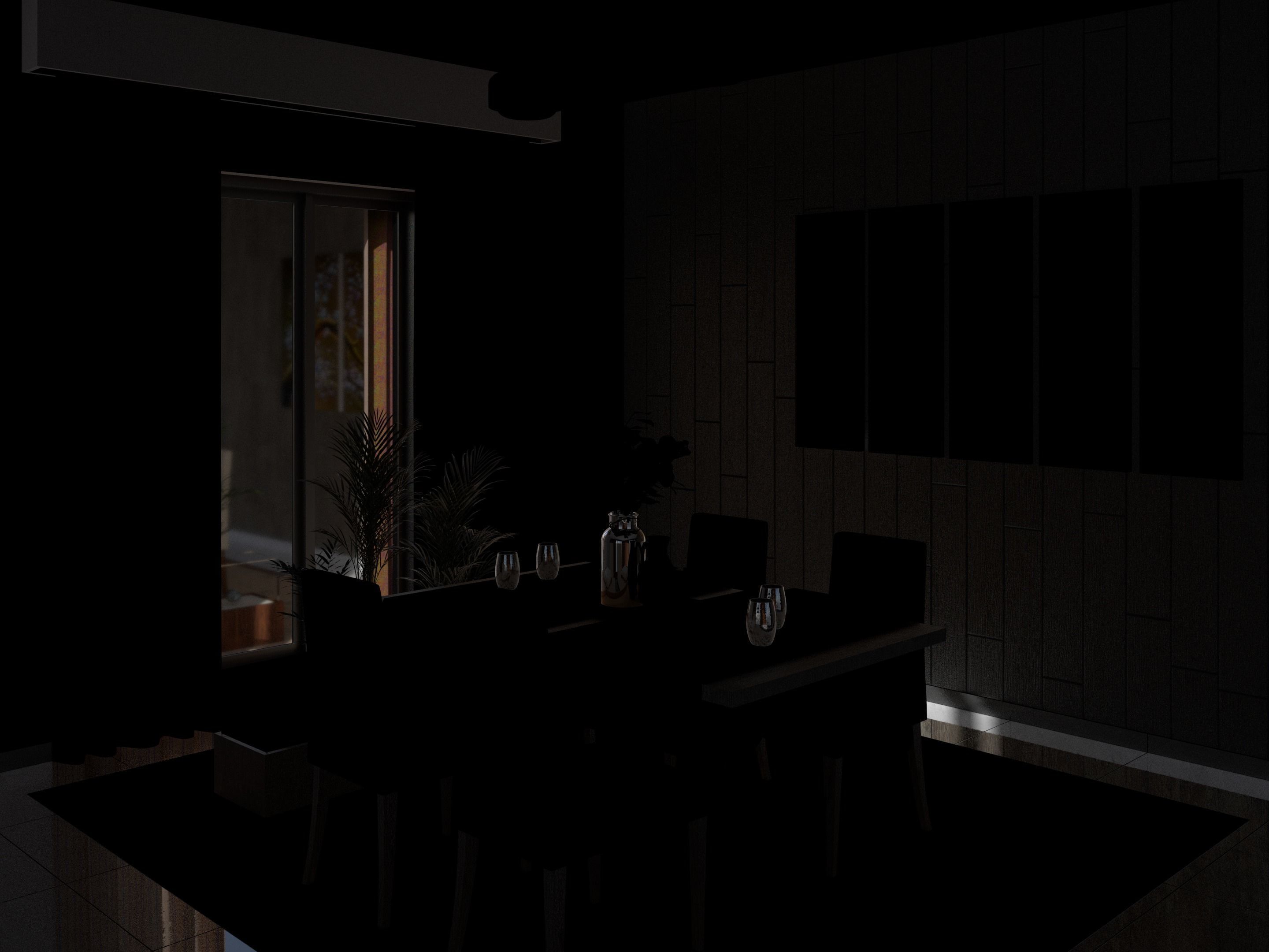 Dining Room Scene Free 3D model_55