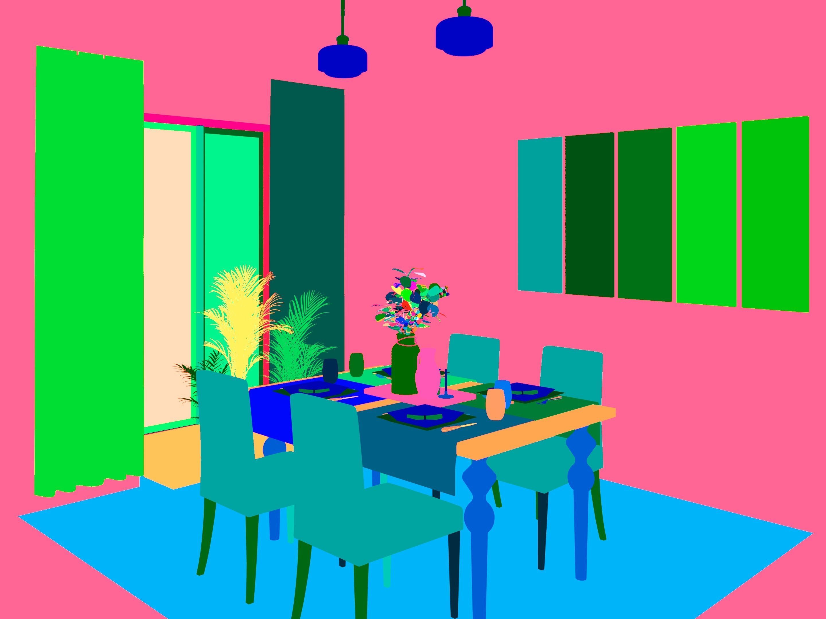 Dining Room Scene Free 3D model_50