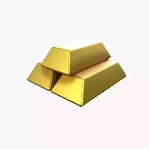  gold bar Low-poly 3D model