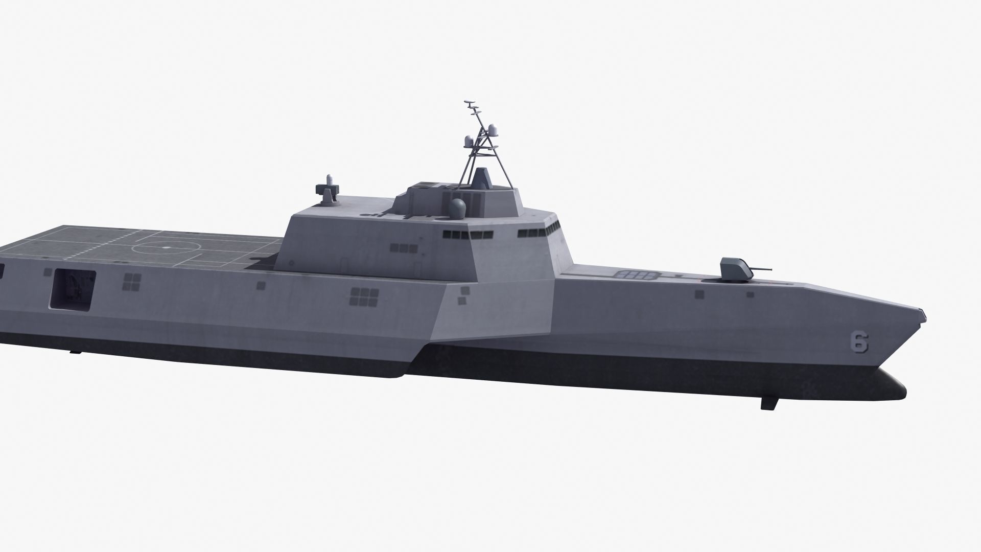 LCS-6 USS Jackson LOD1 Low-poly 3D model_26