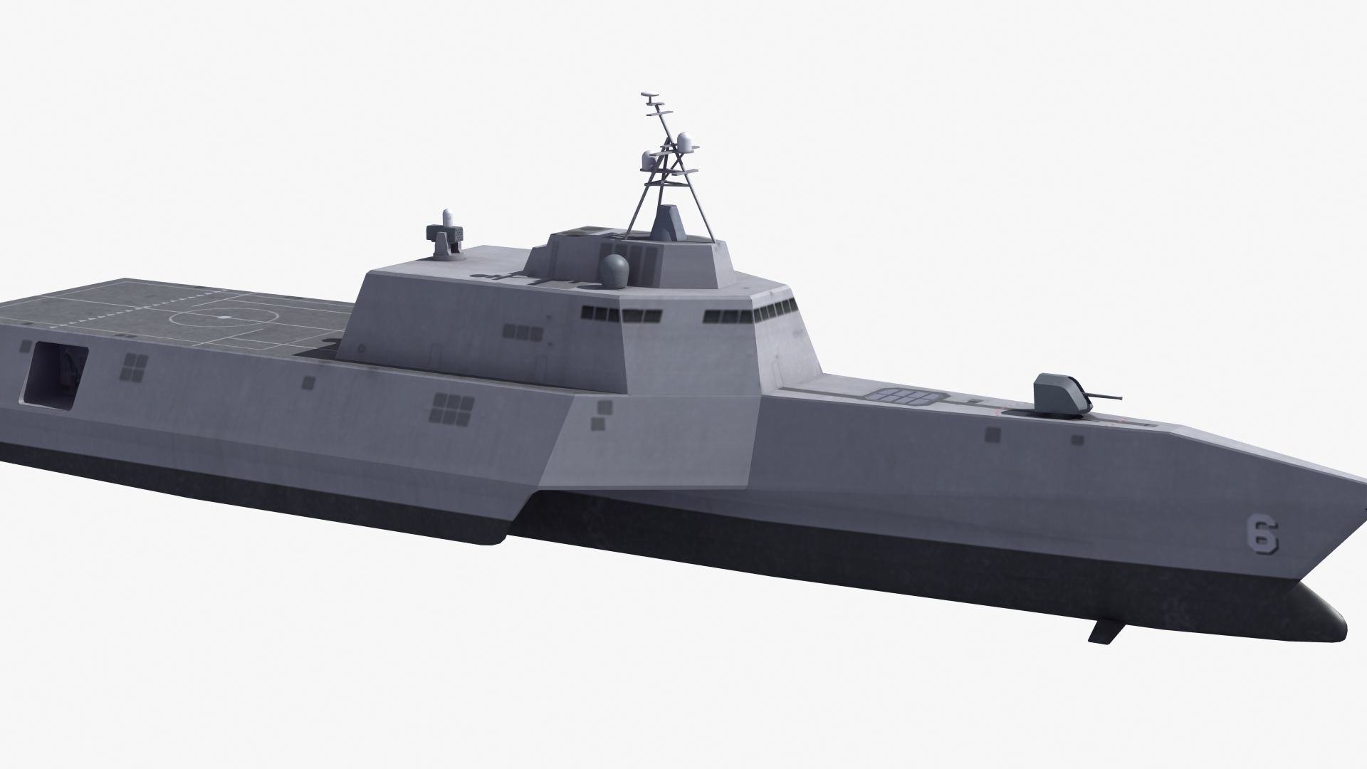 LCS-6 USS Jackson LOD1 Low-poly 3D model_25