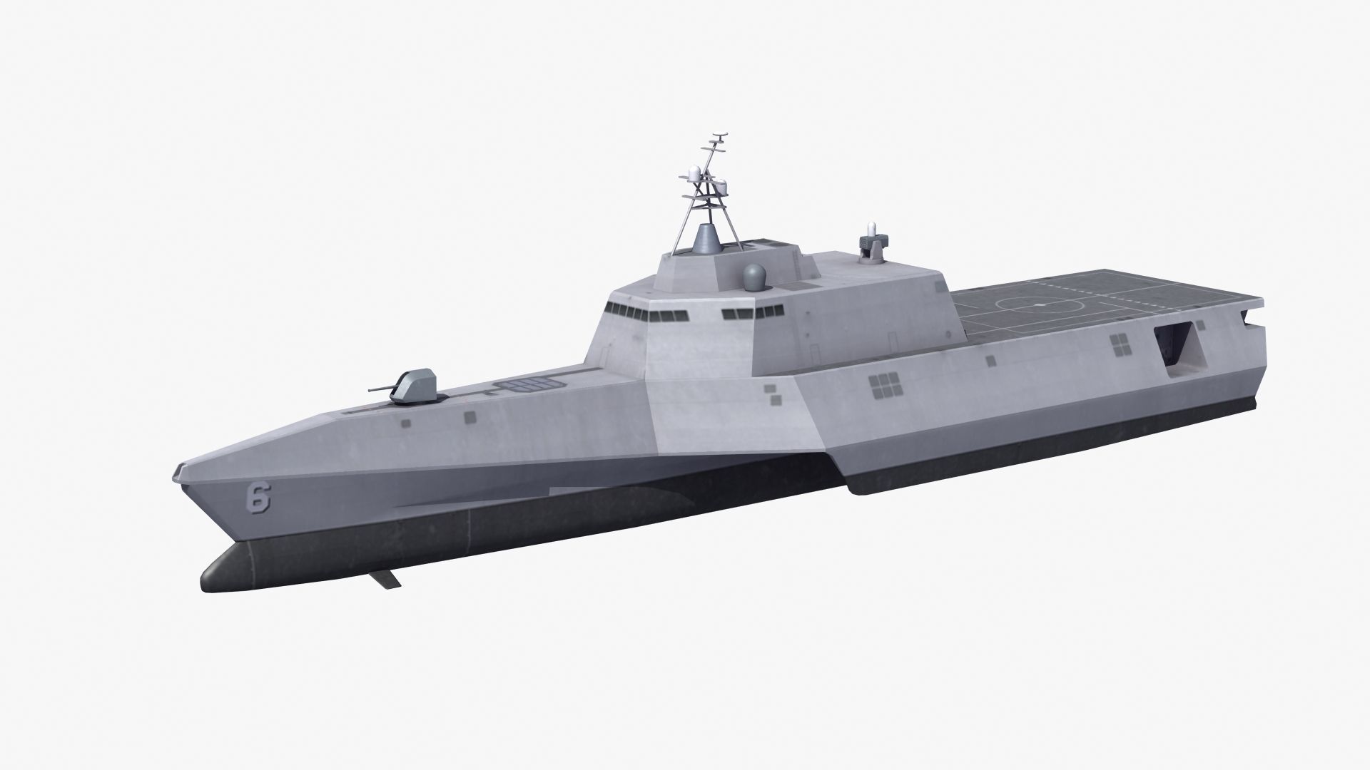 LCS-6 USS Jackson LOD1 Low-poly 3D model_19