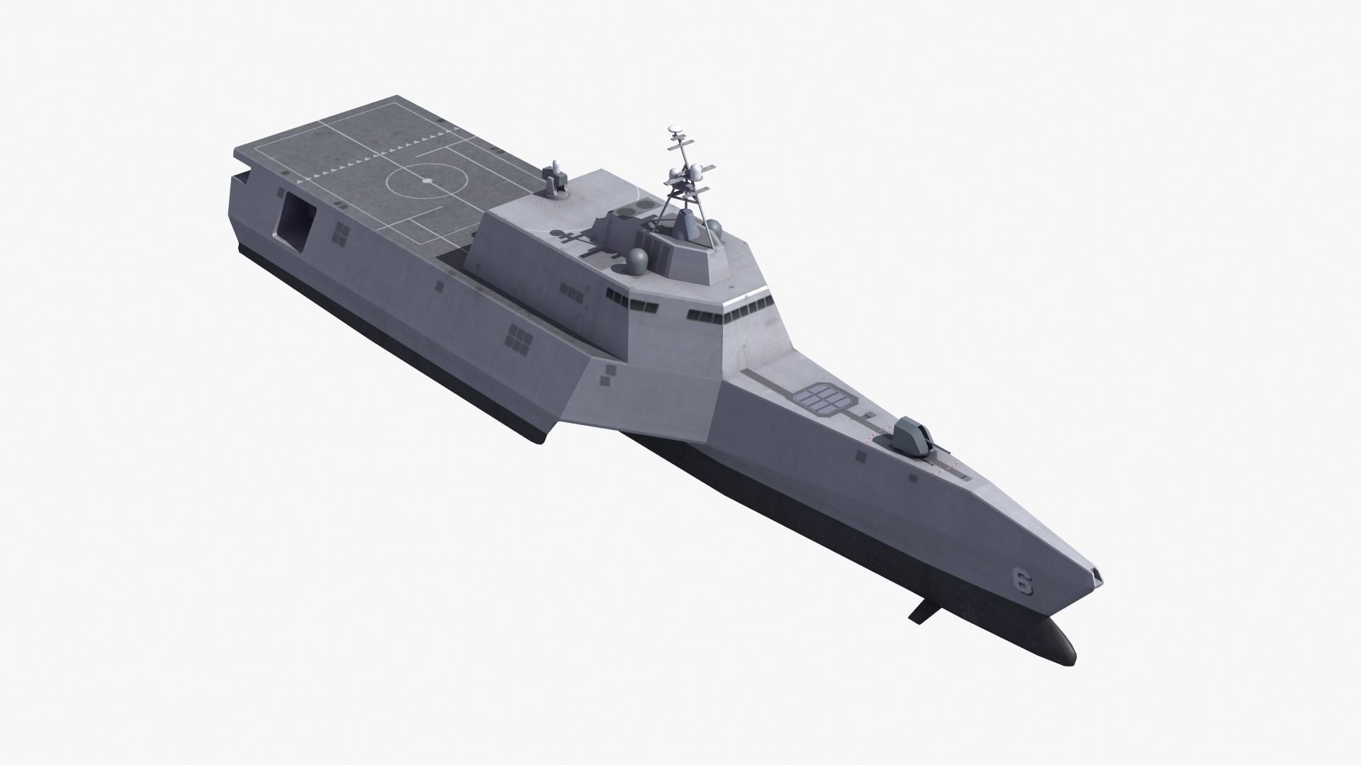 LCS-6 USS Jackson LOD1 Low-poly 3D model_17