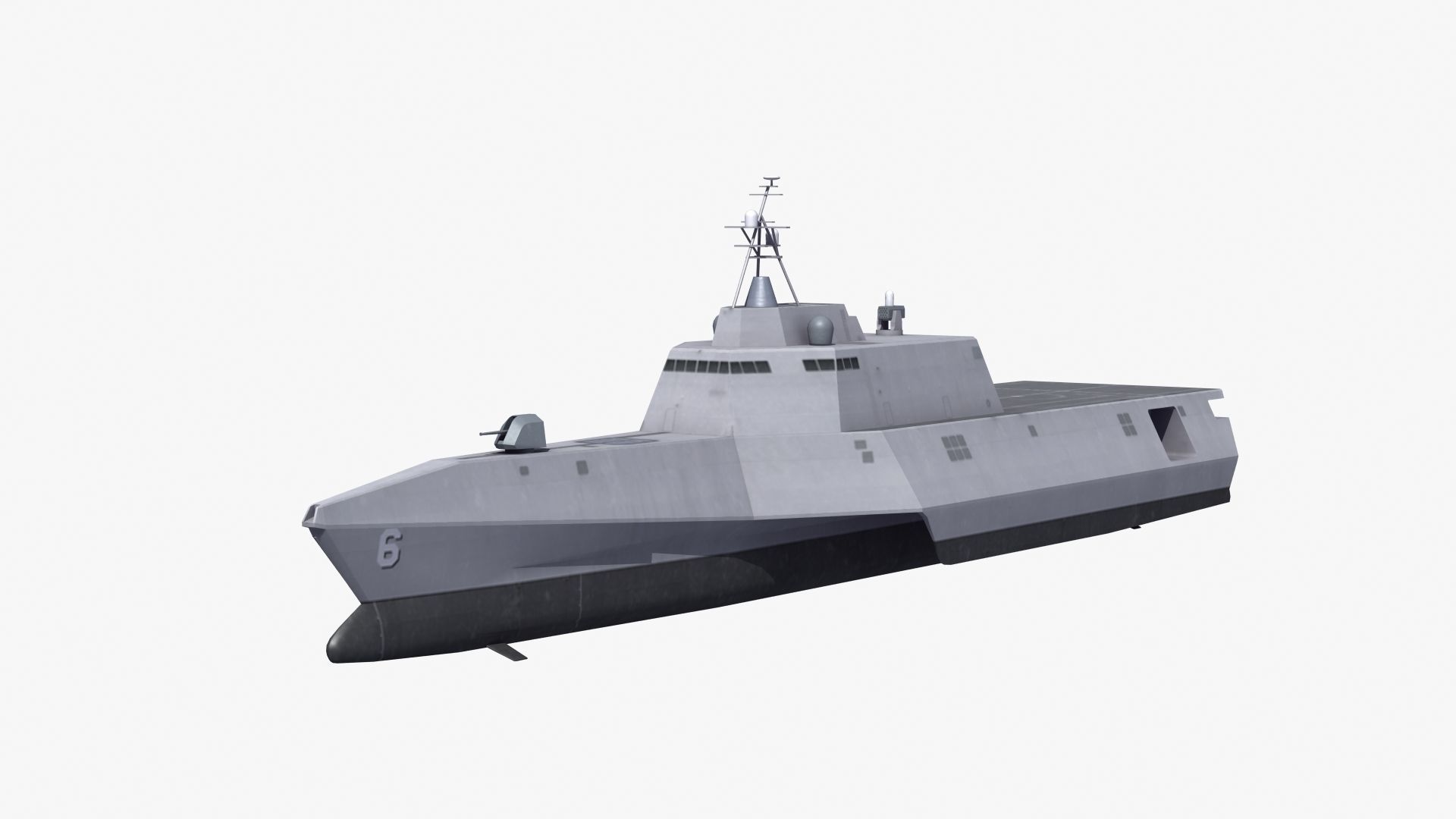 LCS-6 USS Jackson LOD1 Low-poly 3D model_33