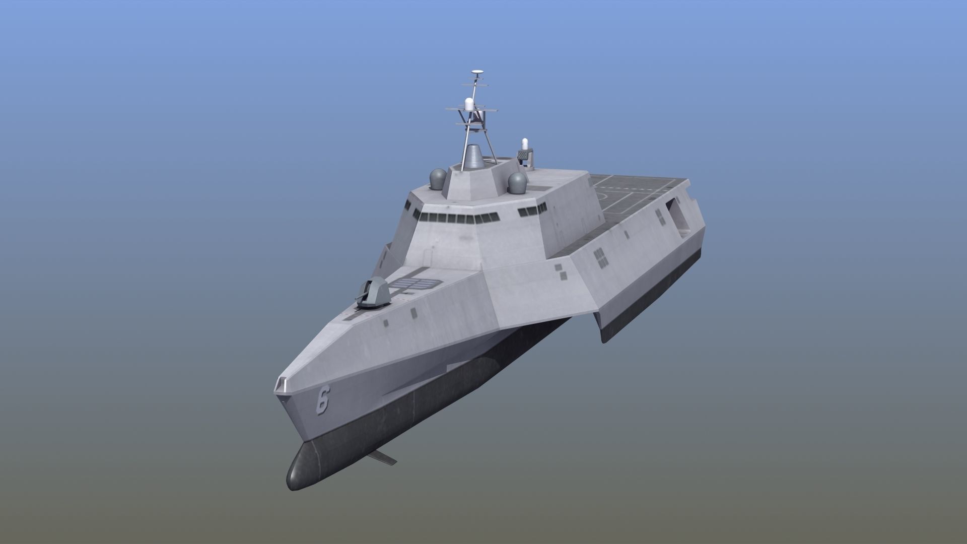 LCS-6 USS Jackson LOD1 Low-poly 3D model_15