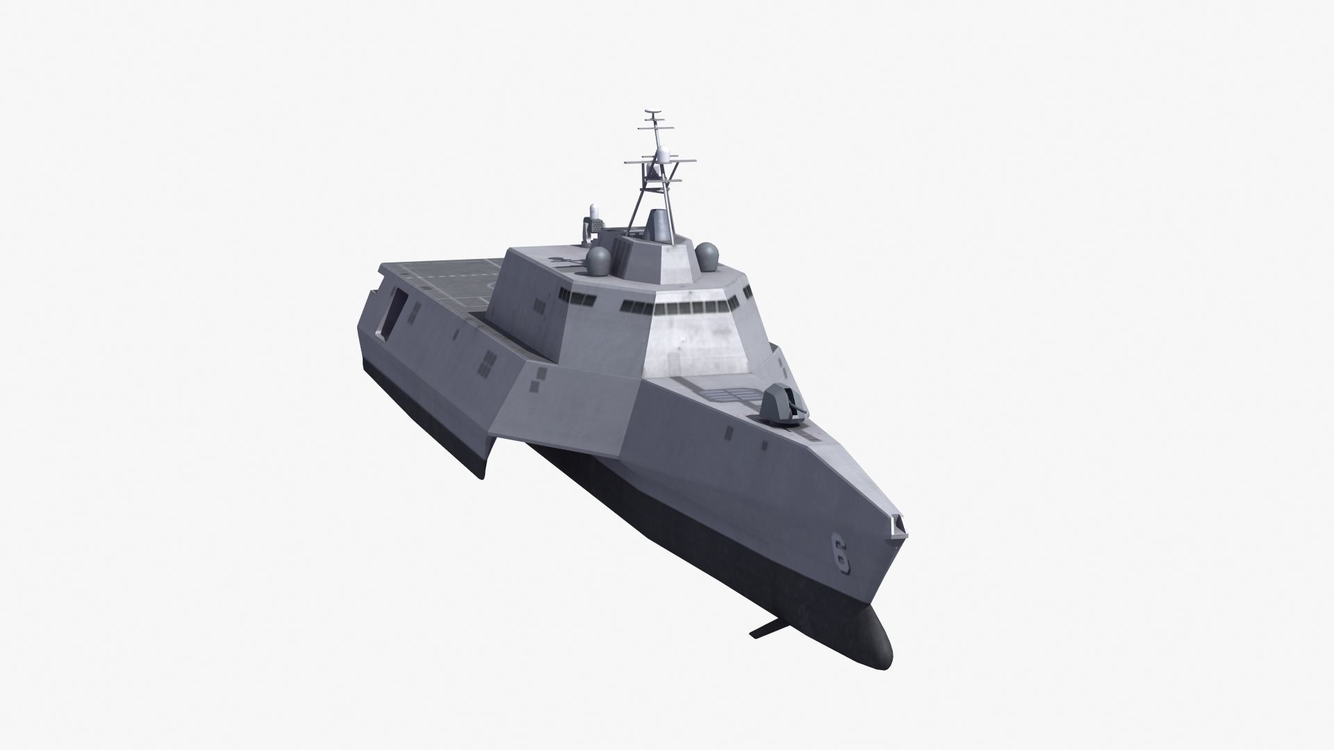 LCS-6 USS Jackson LOD1 Low-poly 3D model_30