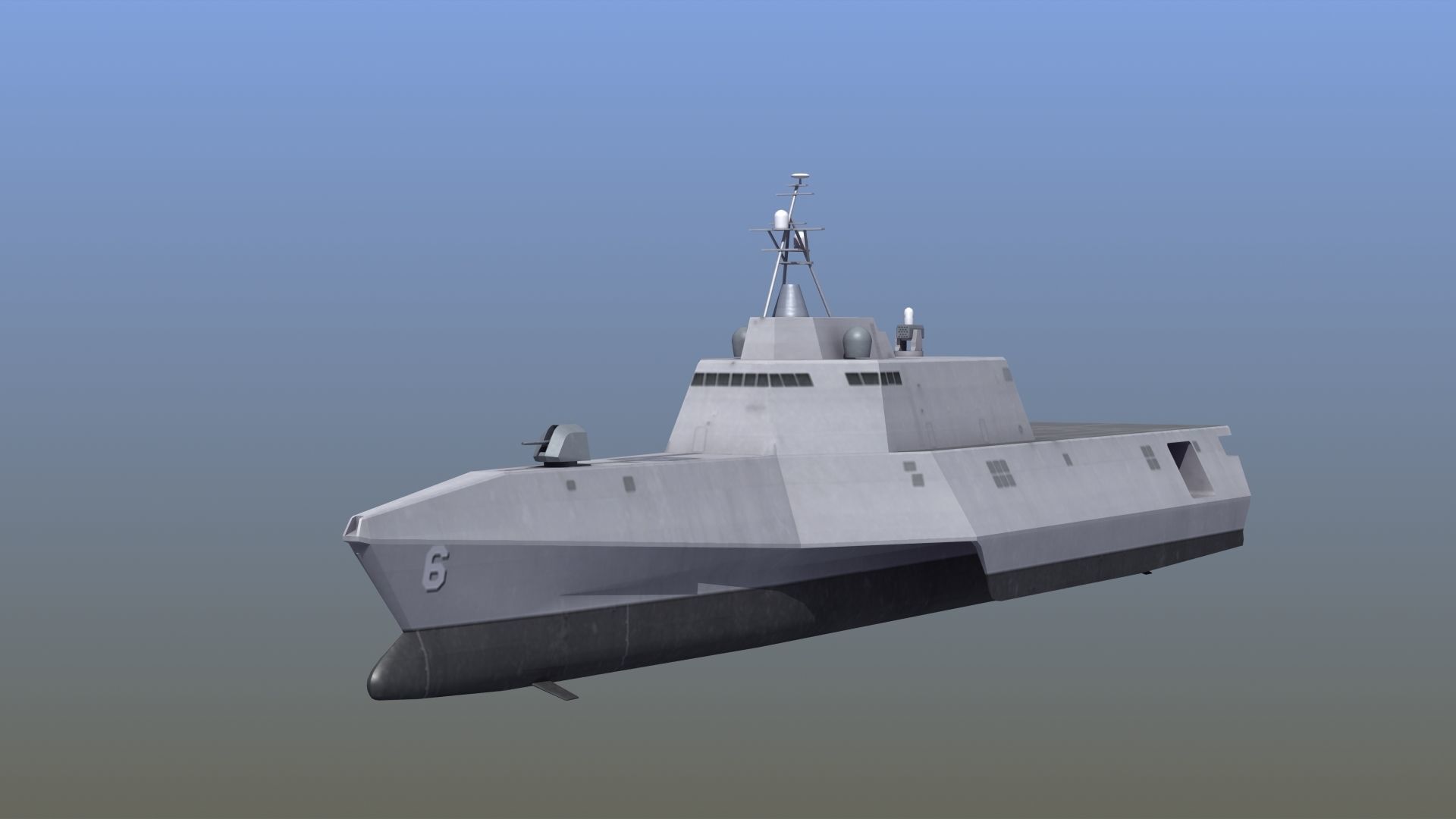 LCS-6 USS Jackson LOD1 Low-poly 3D model_5