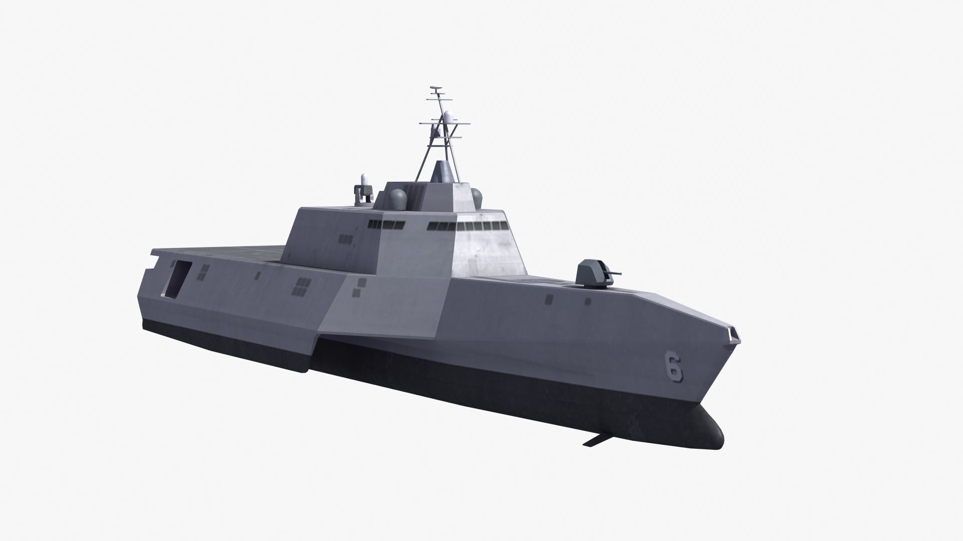 LCS-6 USS Jackson LOD1 Low-poly 3D model_29