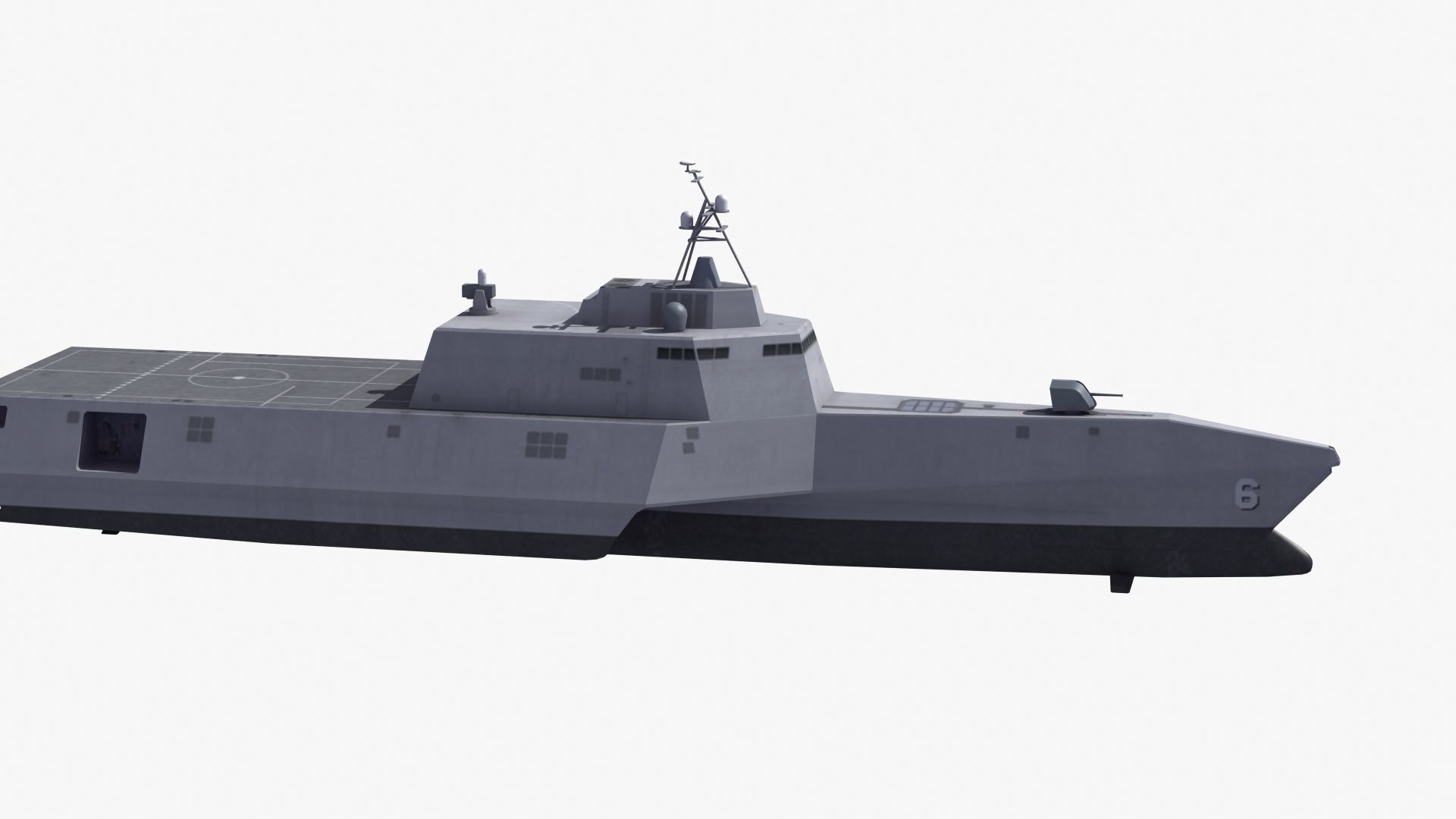 LCS-6 USS Jackson LOD1 Low-poly 3D model_27
