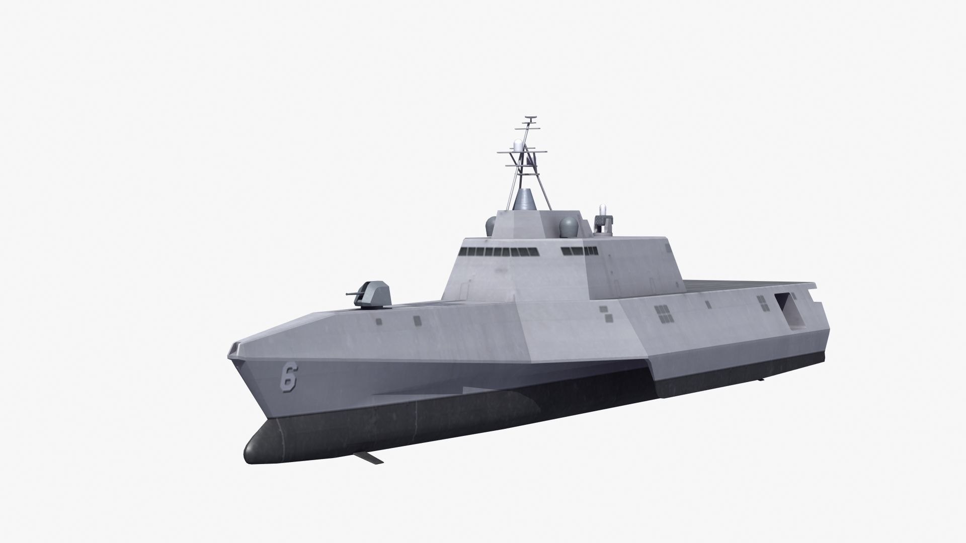 LCS-6 USS Jackson LOD1 Low-poly 3D model_23
