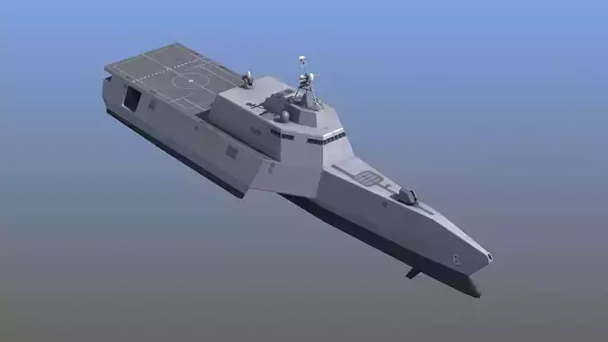 LCS-6 USS Jackson LOD1 Low-poly 3D model