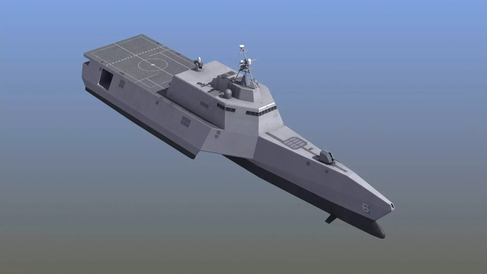 LCS-6 USS Jackson LOD1 Low-poly 3D model_0