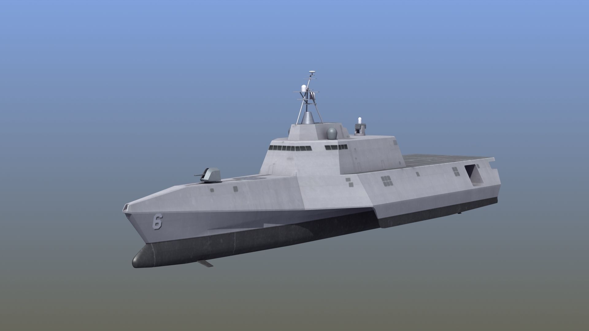 LCS-6 USS Jackson LOD1 Low-poly 3D model_16