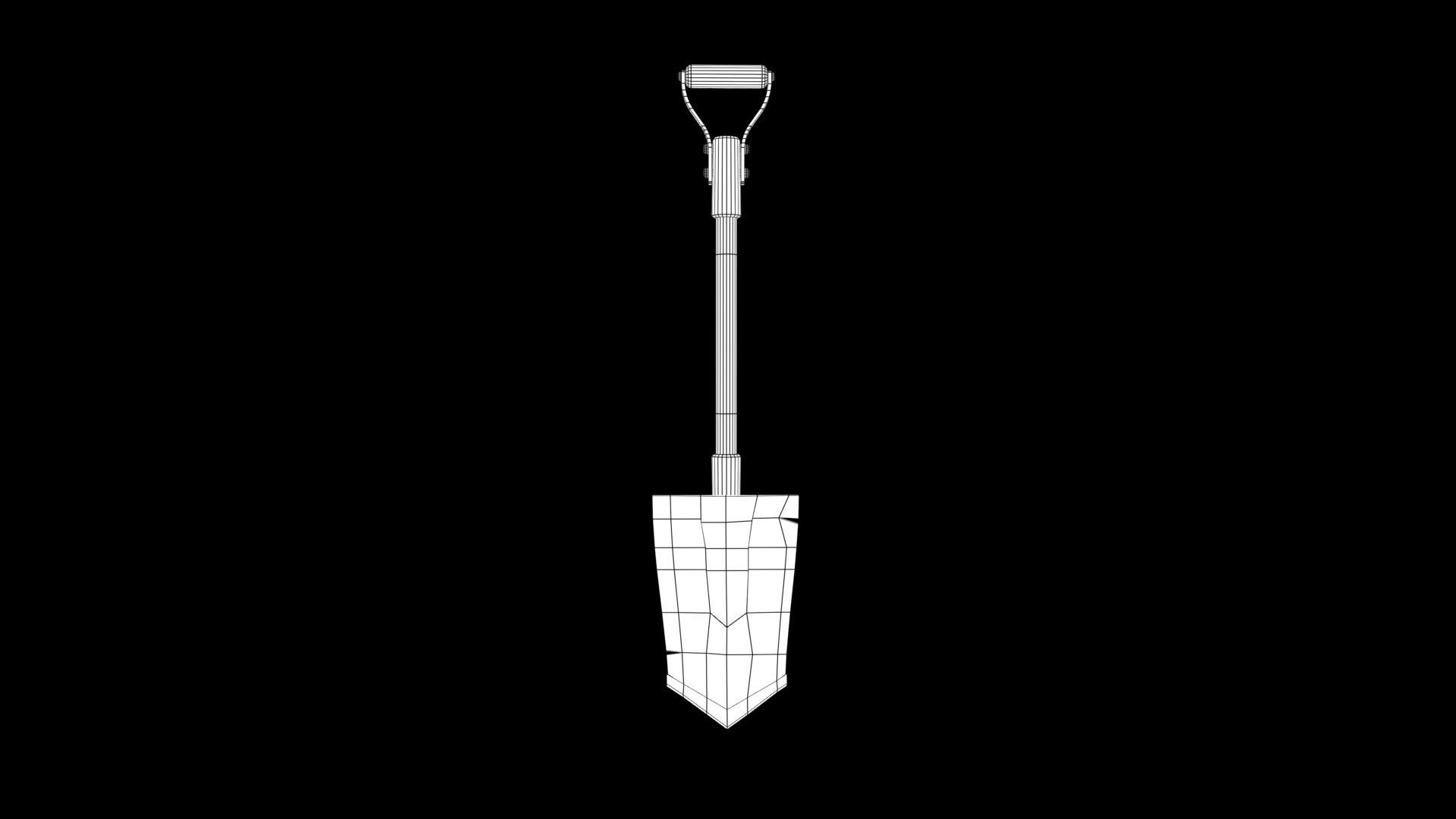 shovel Low-poly 3D model_10