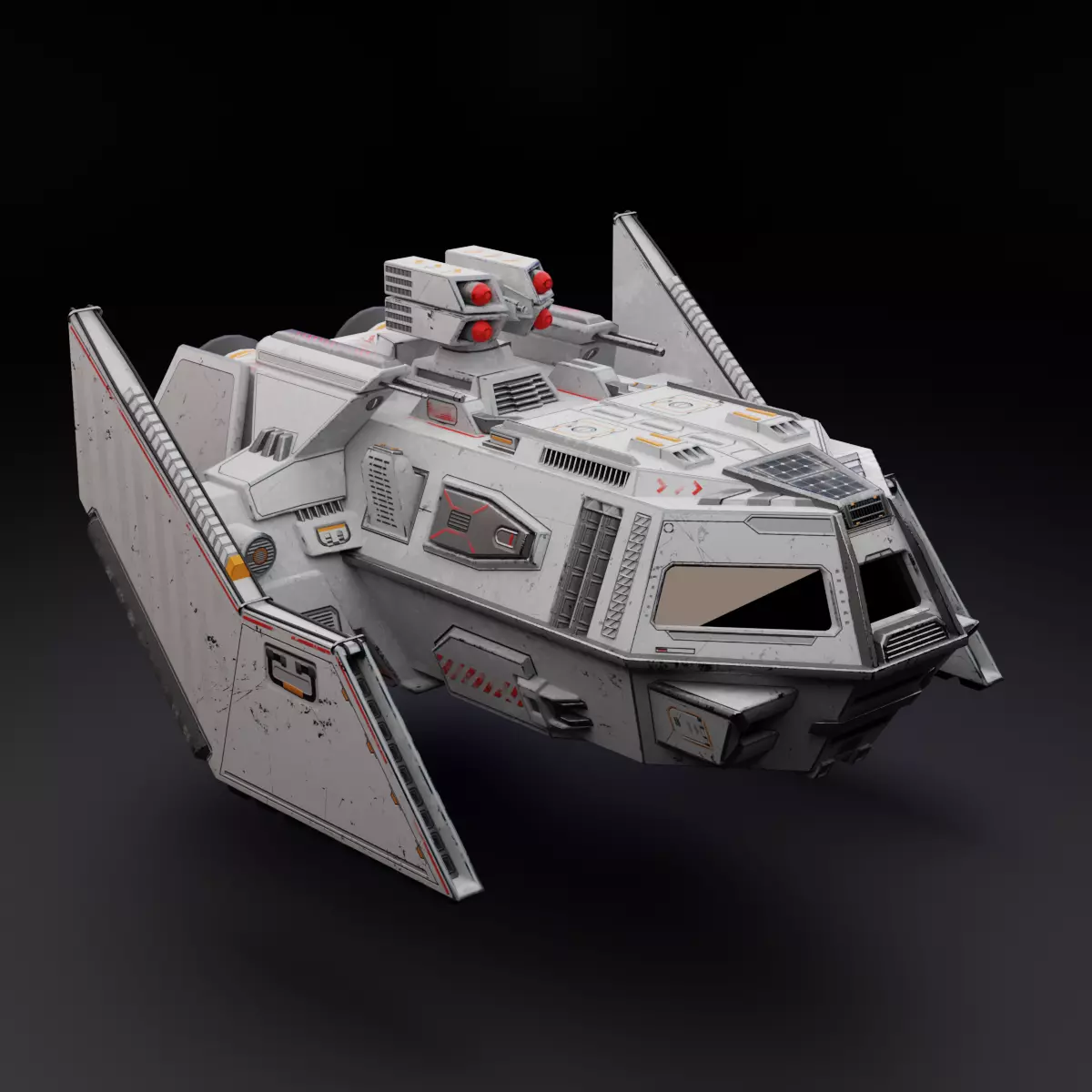 Lowpoly Sci-Fi Spaceship Low-poly 3D model_0