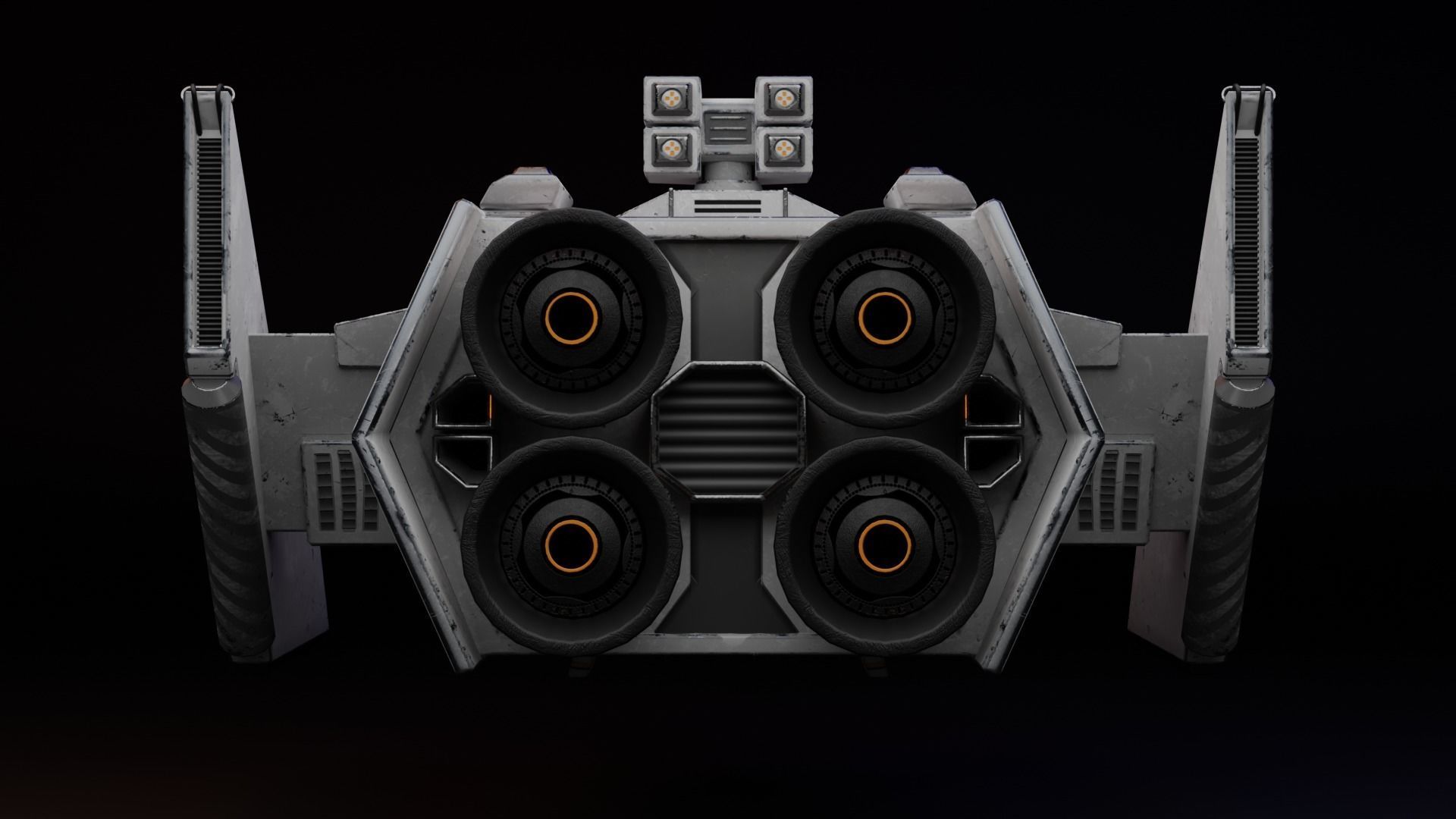 Lowpoly Sci-Fi Spaceship Low-poly 3D model_5